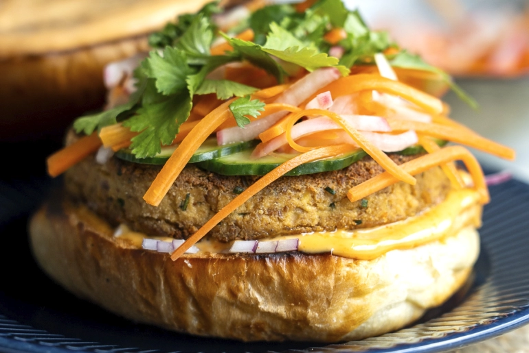 Citromfüves tofuburger 