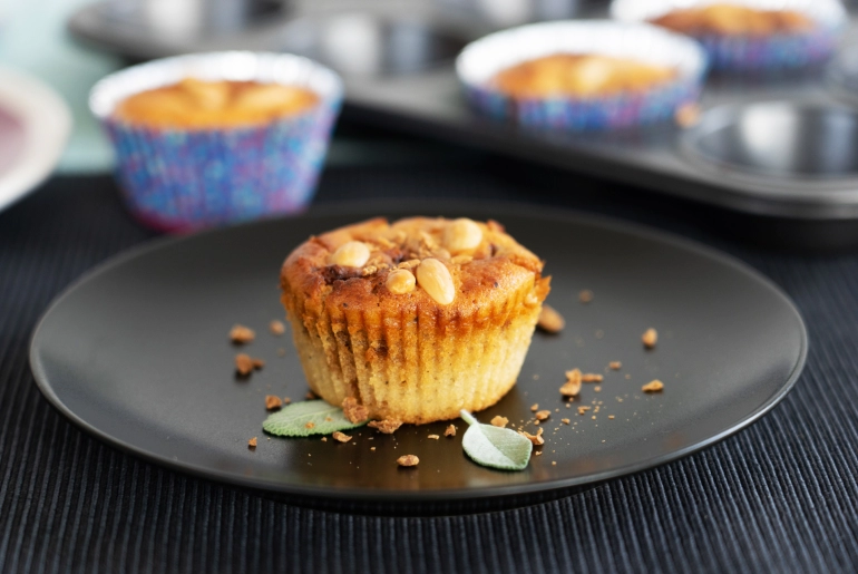 Mandulás-zsályás muffin