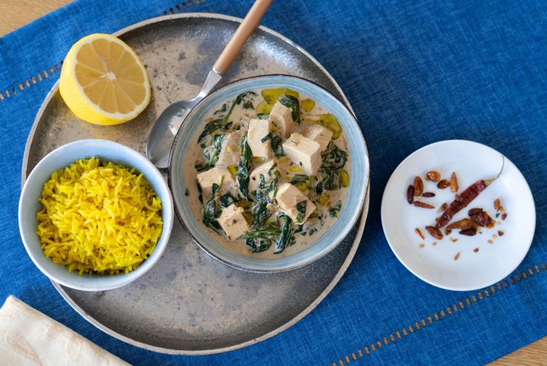 Spenótos tofu-paneer