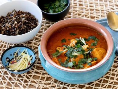 Achar csirke curry vadrizzsel