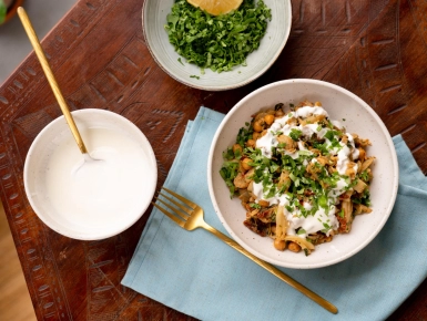 Pirított kel csicseriborsóval és aszalt paradicsommal