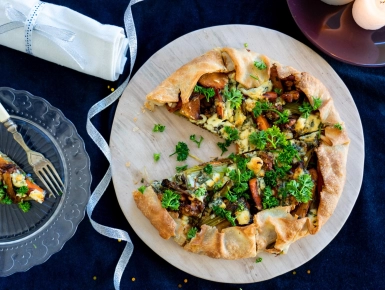 Diós-zöldséges tatin kéksajttal