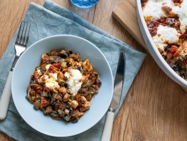 Csőben sült padlizsános csirke