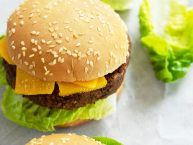 Húsmentes feketebab hamburger