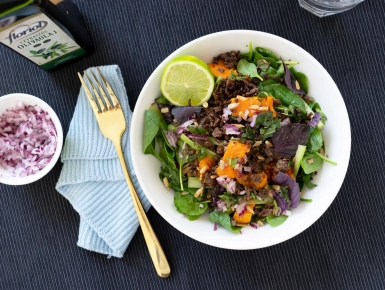 Marhahúsos sütőtöksaláta